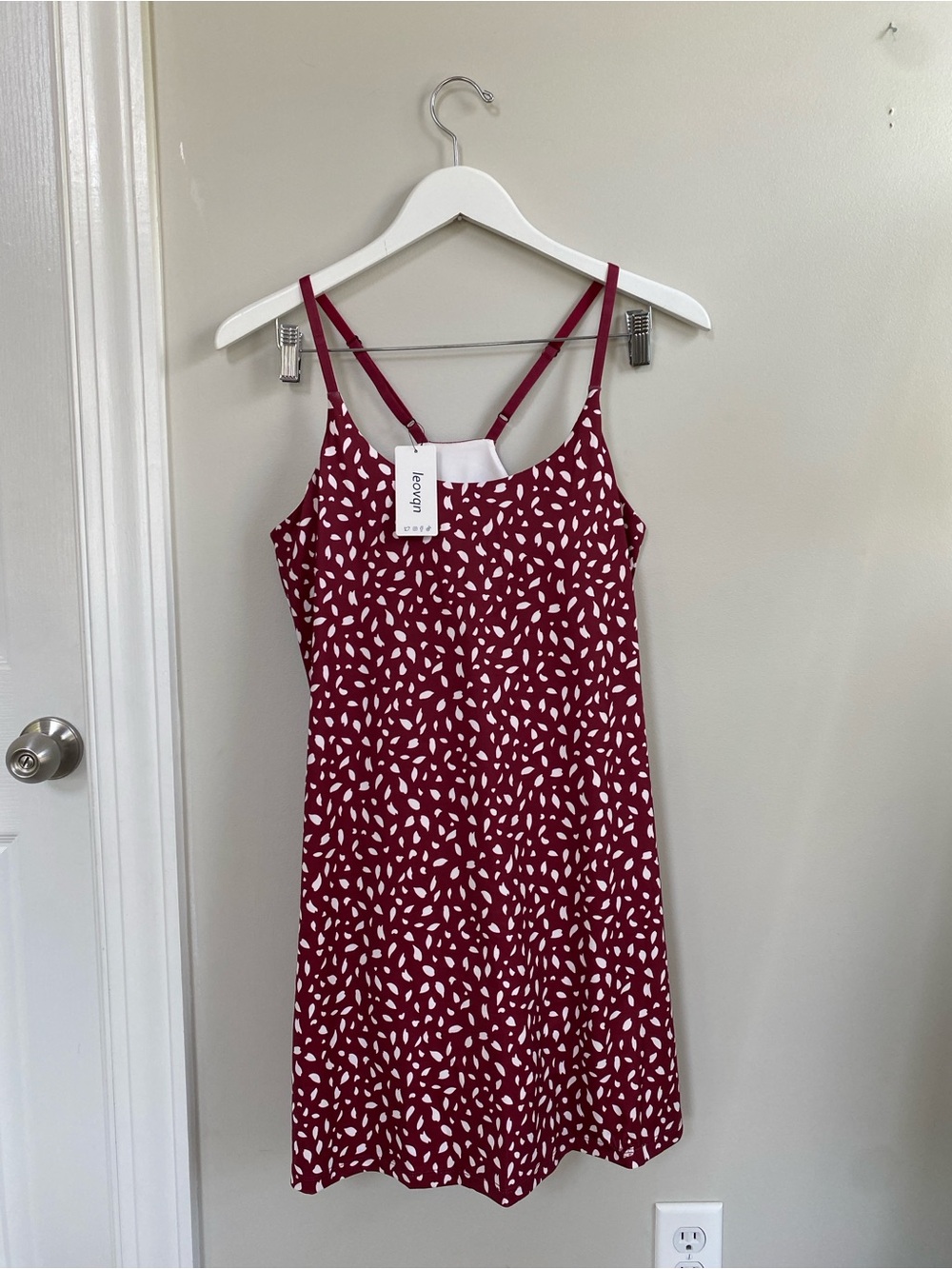 New Maroon Spotted One-Piece Swimdress